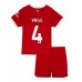 Tanie Strój piłkarski Liverpool Virgil van Dijk #4 Koszulka Podstawowej dla dziecięce 2023-24 Krótkie Rękawy (+ szorty)
